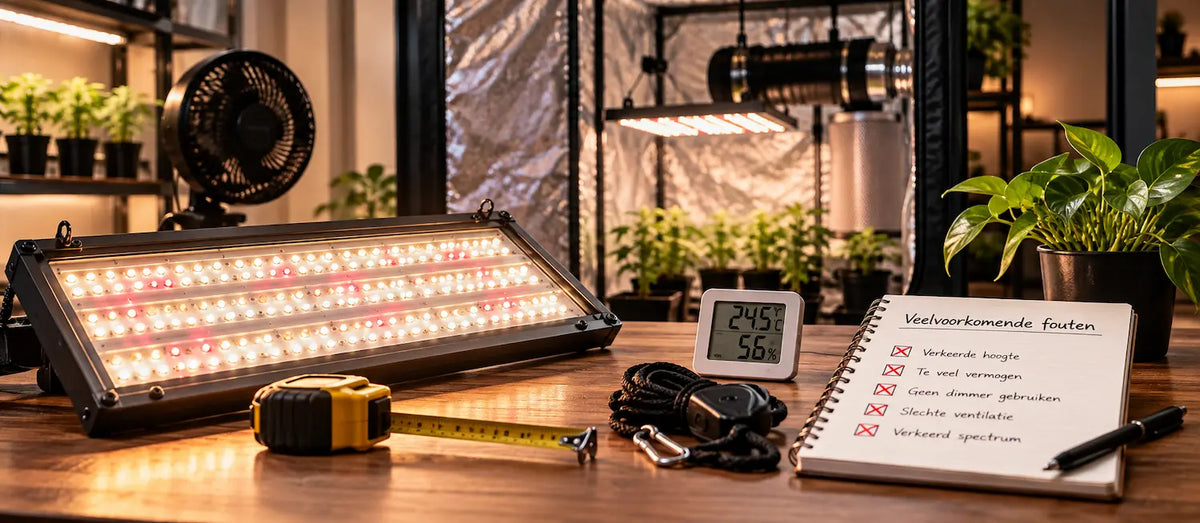 Veelvoorkomende fouten bij het gebruik van LED kweeklampen.