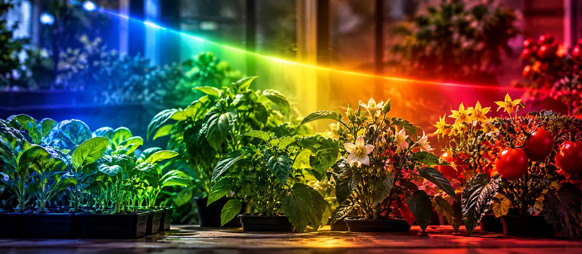 Lichtspectrum voor groei en bloei van planten.