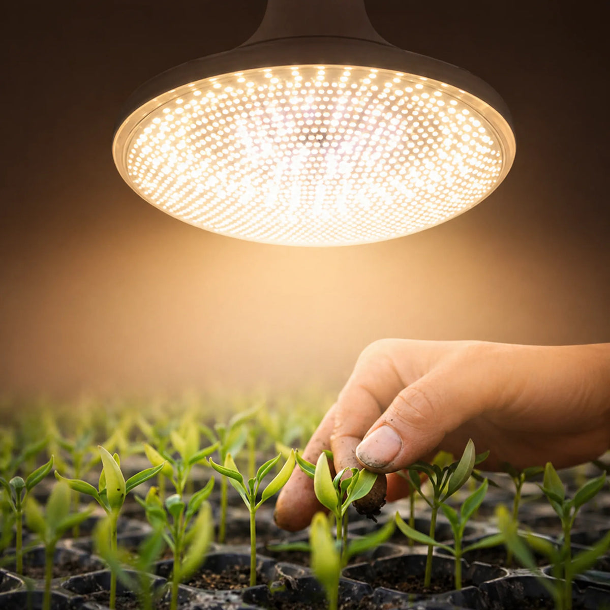 Groeiende plantjes onder 25W LED spot