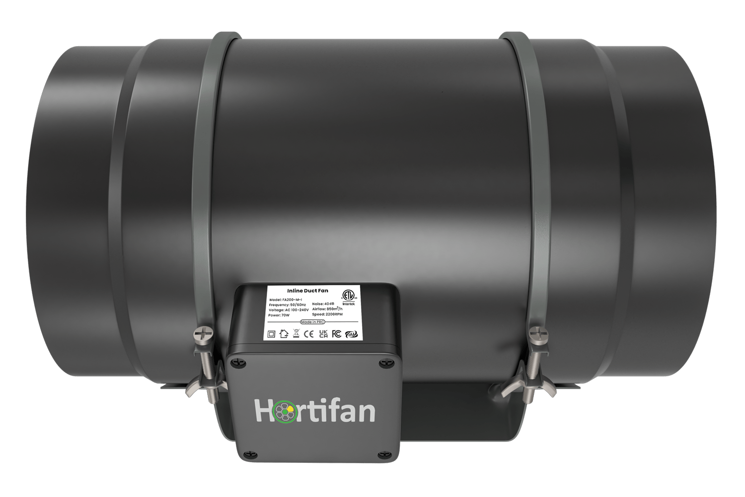 zwarte Hortifan inline fan