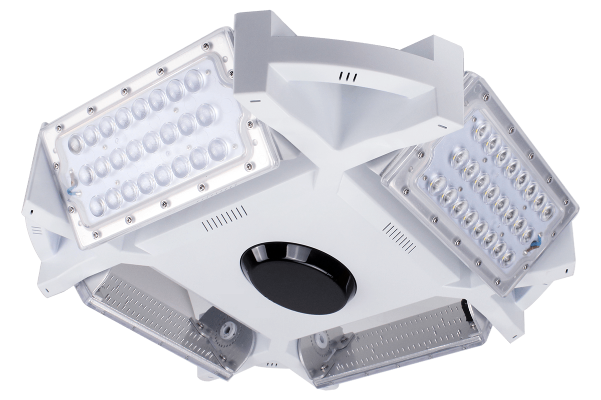 LED kweeklamp met 4 kantelbare Spreader units