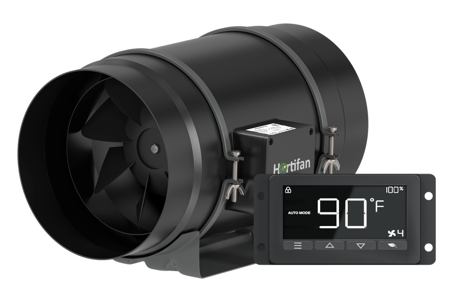 Hortifan inline fan met bedieningspaneel