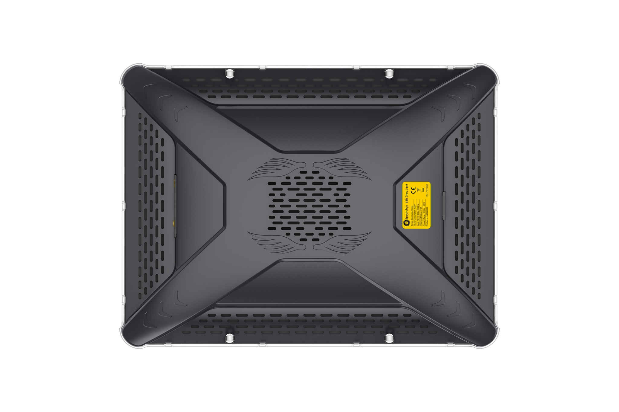 Bovenaanzicht ventilatie openingen van 400W Spectrabox Drone