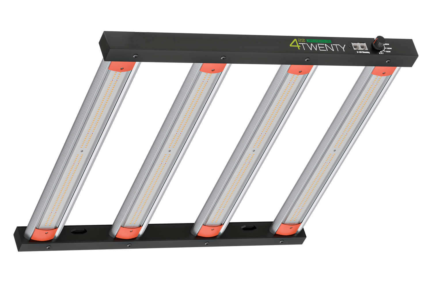 zwart frame met 4 led balken en dimmer